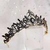 Queen Rhinestone Baroque Princess Tiara Korean Style Headband Women Hair Accessories Bride Crown