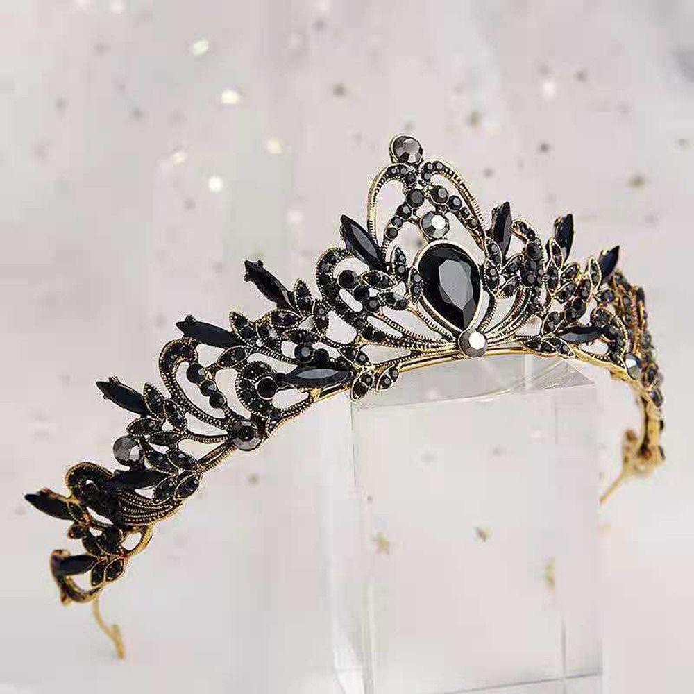 Queen Rhinestone Baroque Princess Tiara Korean Style Headband Women Hair Accessories Bride Crown