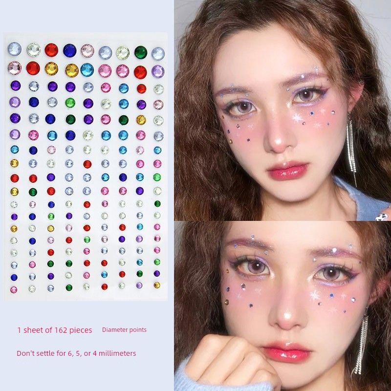 

Rhinestones for the Corners of the Eyes, Small Snowflakes, Hearts, Butterflies, Halloween Face Stickers, Eye Corner Stickers, Face Decorations Mixed Color Sizes