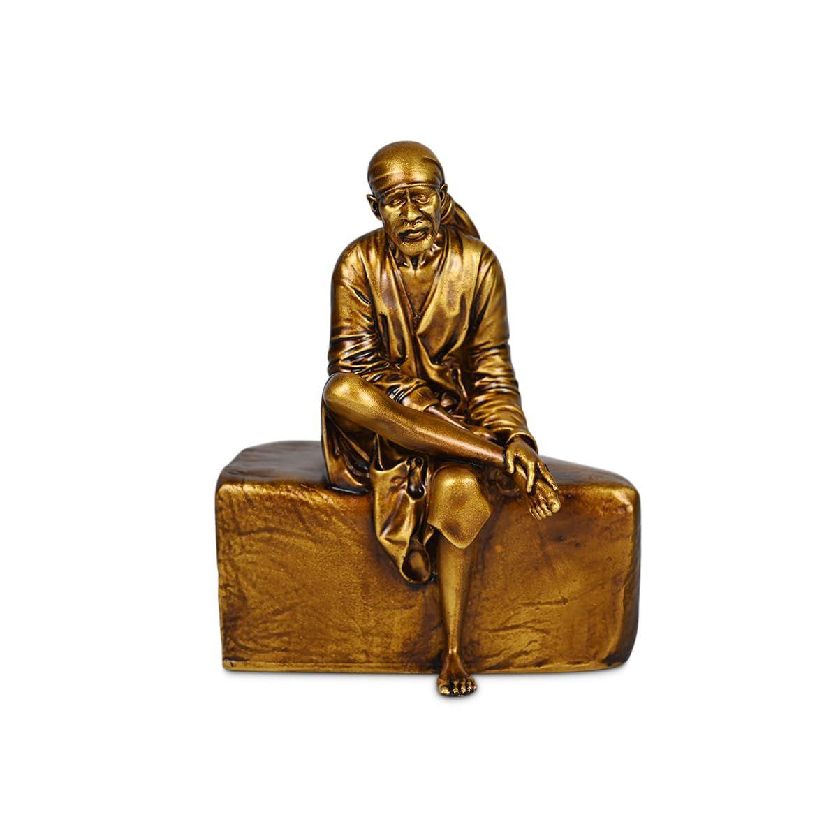 

Идол Ширди Саи Бабы для приборной панели автомобиля и домашнего декора, антикварная статуэтка мурти Саи Бабы, духовная фигурка Бога для комнаты для пуджи, мандира, новоселья