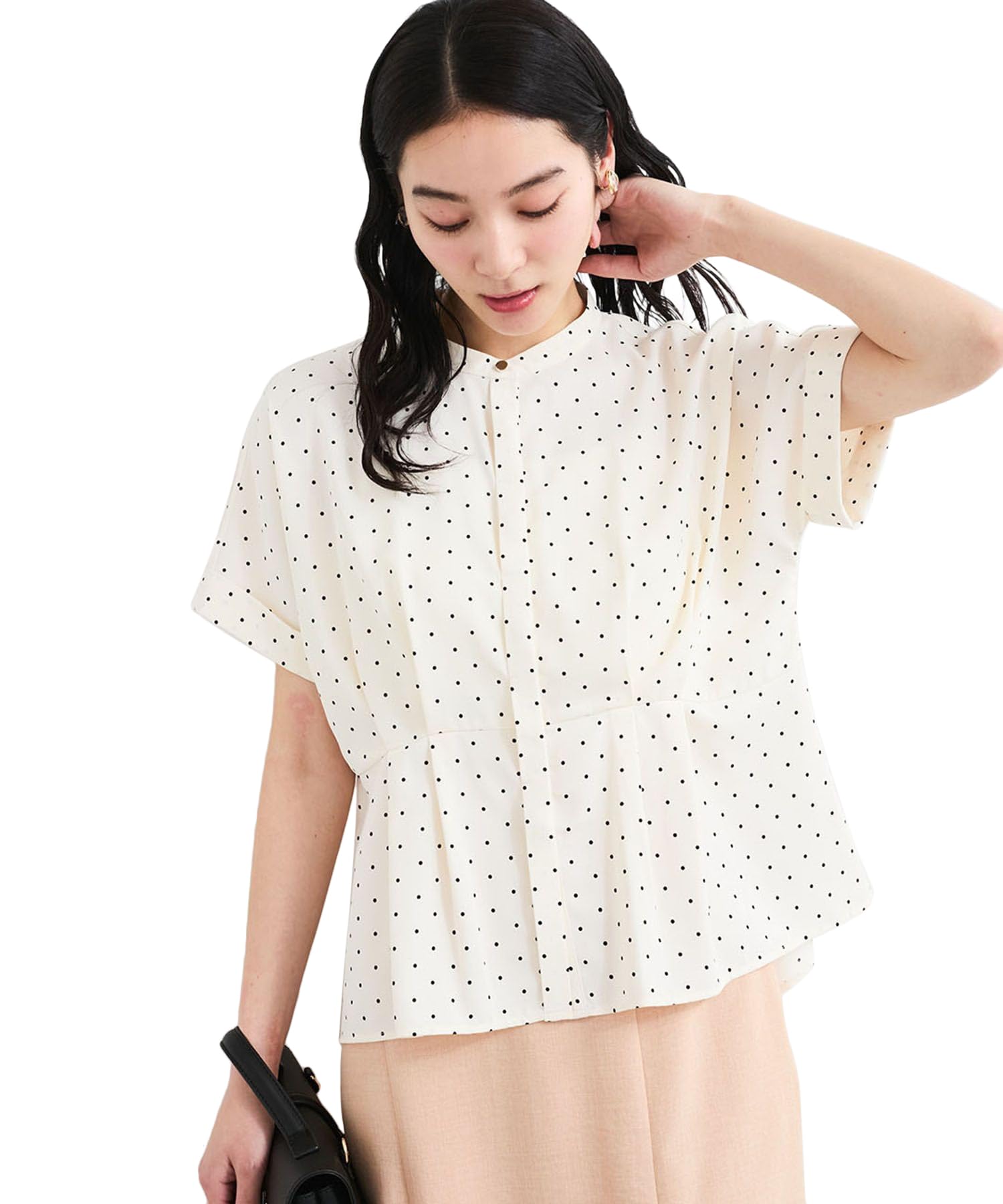 

Blouse to the Waist tuck blouse for beige [BIS] [Cool touch] women, (16)