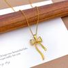 Necklace New Ribbon Bow Necklace Accessories Women's ins Style Niche Design Sense Fashion Versatile Clavicle Chain Women