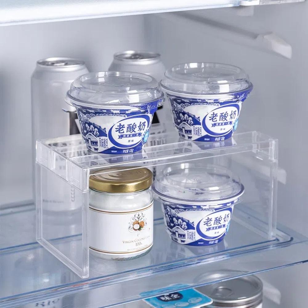 Save Space Refrigerator Storage Rack Transparent Fridge Layered Separator Shelves  Kitchen