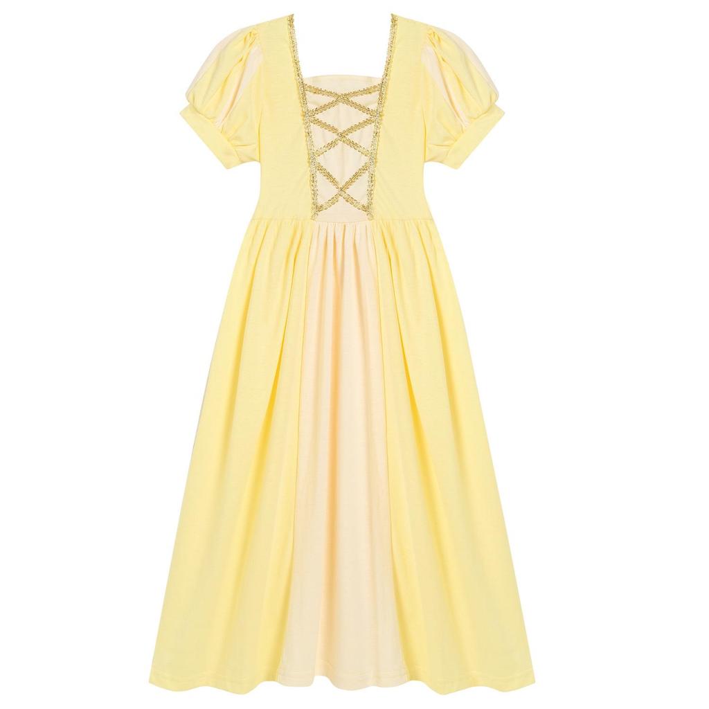 European and American Princess Style Knitted Belle & Cinderella Dress for Girls - Snow White Theme