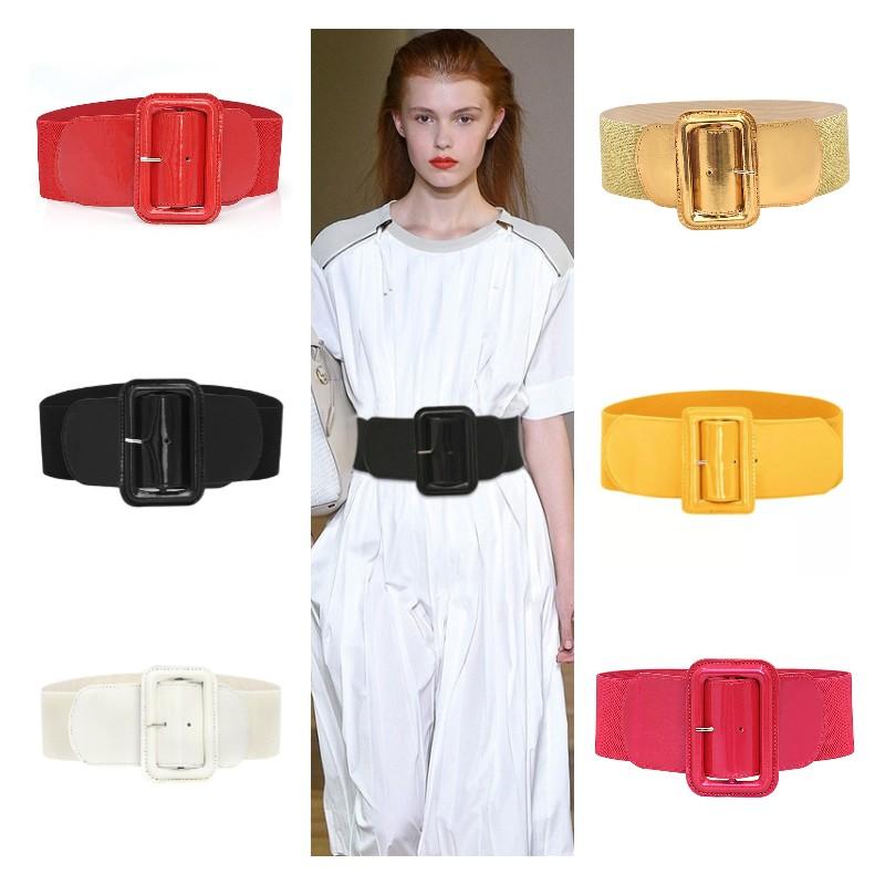 Belt Women Waist Stretch Elastic Wide Buckle Ladies Dress Waistband Strap Casual