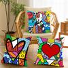 R-romero B-Britto Art Pillow Case Applicable Space For Guest Rooms Interiors Cars Office House Decoration