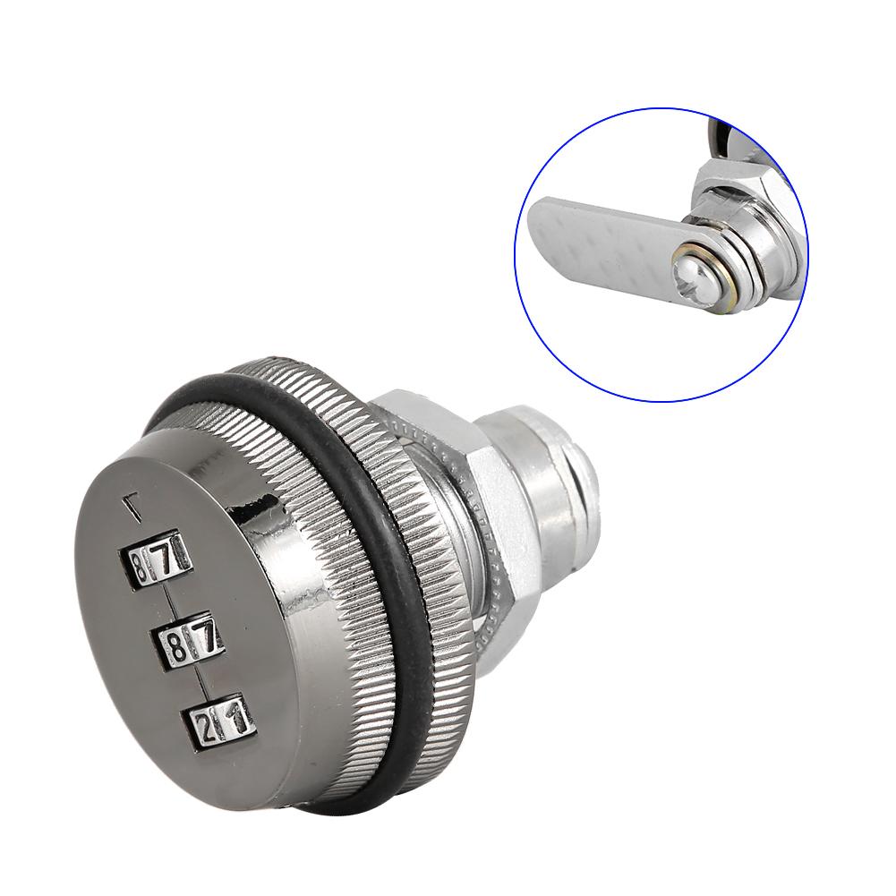 Código mecânico 3 dígitos senha caixa de correio armário bloqueio liga de zinco preto rutênio 20 mm/0,79 pol.