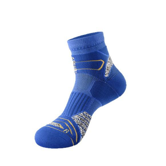 Men's Marathon Performance Running Socks - Thickened Terry Bottom, Wear-Resistant, Ideal for Basketball & Badminton Sports