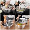 4Pcs Set 304 Stainless Steel Bowl with Lid Kitchen Cooking Salad Bowls Mixing Set Washing Waste Basket Soup Bowl Soup Bowl | Bowls