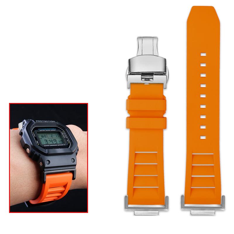 Classic Modified High Quality Fluororubber Watchband For Casio DW5600 DW-5600 GW-B5600 GW-M5610 GA 110 100 120 GA2100 Series Waterproof