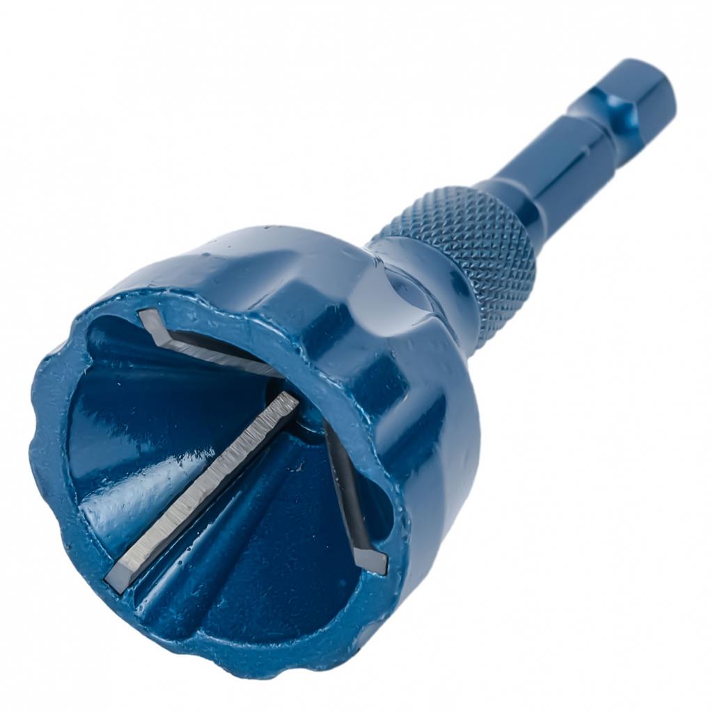 Strumento di pulizia e sbavatura blu per smussatore elettrico con testa di taglio in lega