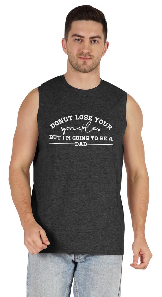 Inkmeso Men  s Tshirt   Donut Loose Your Sprinkles But I  m Going To Be A Dad   Graphic Tshirt For Pregnancy