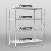 4-Tier Kitchen Shelf Adjustable to 10 Different Heights, Stainless Steel, 91x40x108 cm, Silver