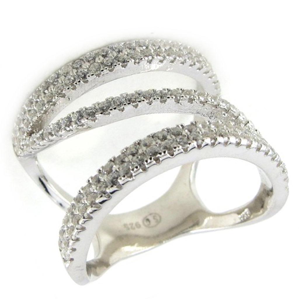 Λευκό ασημένιο δαχτυλίδι "Sissi".