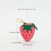 Mini Cherry Fruit Shape Coin Purse Strawberry Cute Pu Leather Pendant Korean Style Keychain Earphone Bag Mini Storage Bag