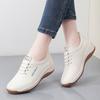 Women Platform Loafers Casual Elegant Leather Khaki Sneakers Thick Sole Height Increase Shake Shoes Large Size
