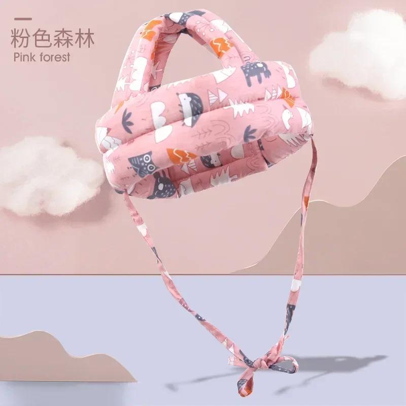 Casque de sécurité en maille dessin animé pour bébé et tout-petit Chapeau de protection pour la tête pour enfants pour la marche, le quatre pattes, les enfants qui apprennent à marcher Casquettes antichoc