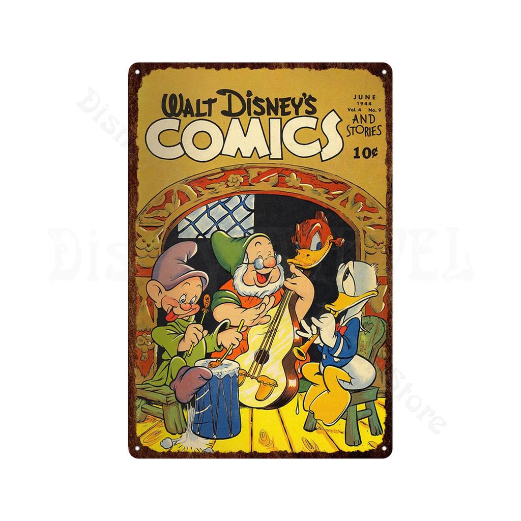 Metal Signs Donald Duck Uncle Scrooge Classic Animation Metal Poster Decorative Tin Painting Vintage Retro Kid Room Decor