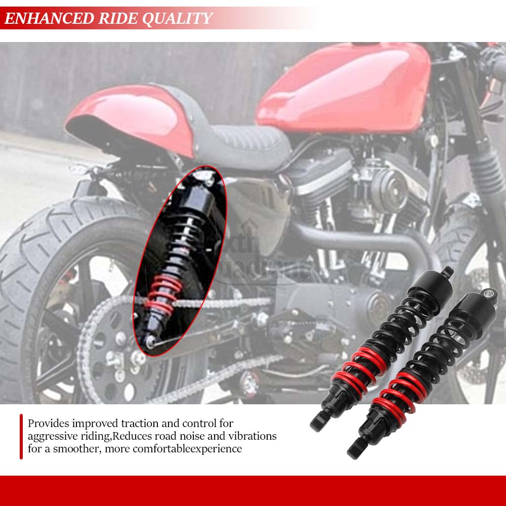 Motorcycle Part Black Red Rear Air Shock Absorber 380mm Solid Steel Aluminium Alloy For Harley Sportster Sport XL1200S 1996-2003