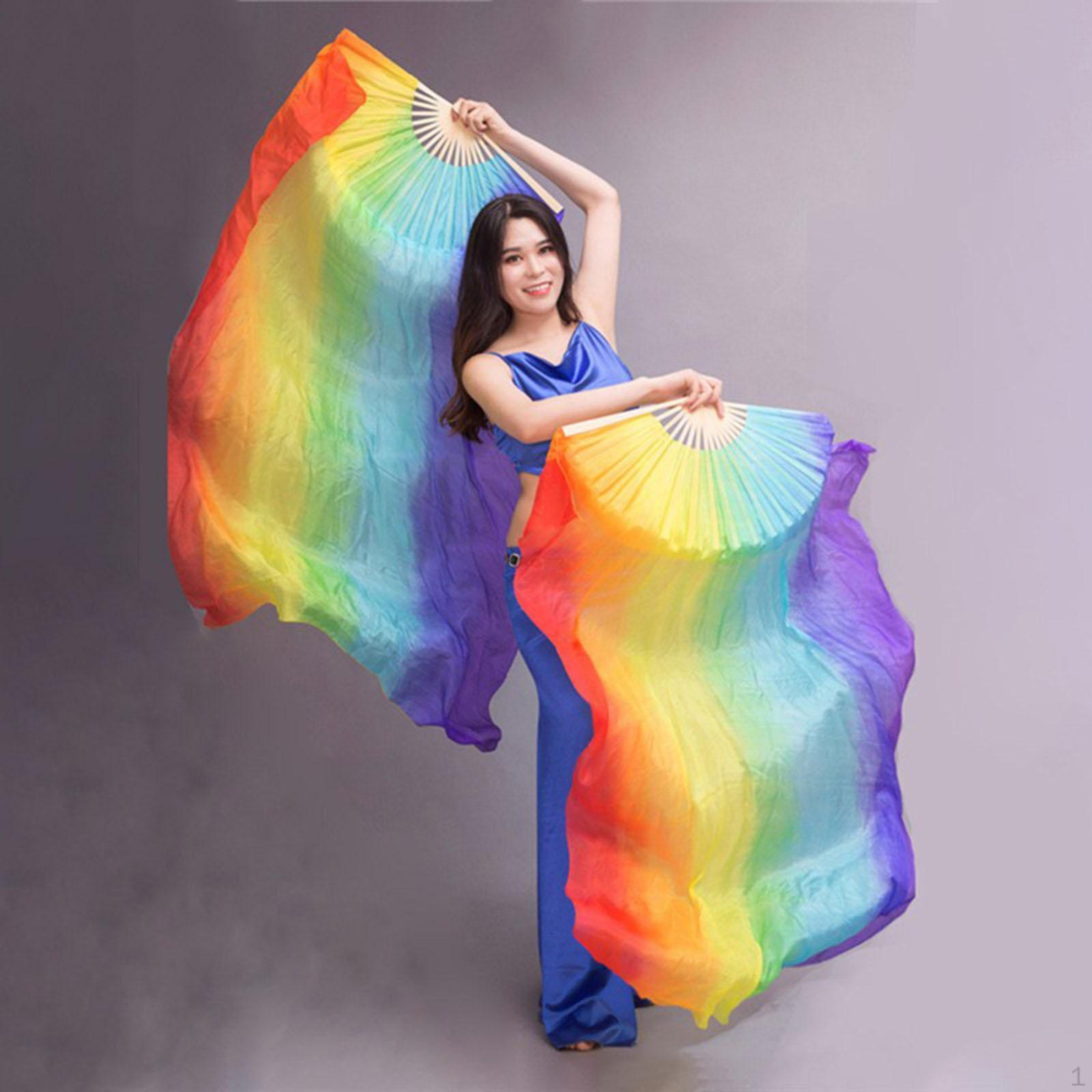 

Веера из шелка для танца живота длиной 1,8 м для сценических выступлений, реквизит для танцовщиц Style C