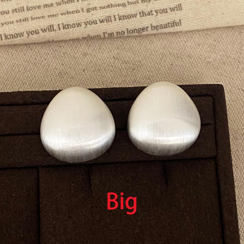 PONYKISS  Sterling Silver 18K Gold Brushed Water Drop Stud Earrings for Women Minimalist Fine  Trendy Accessories