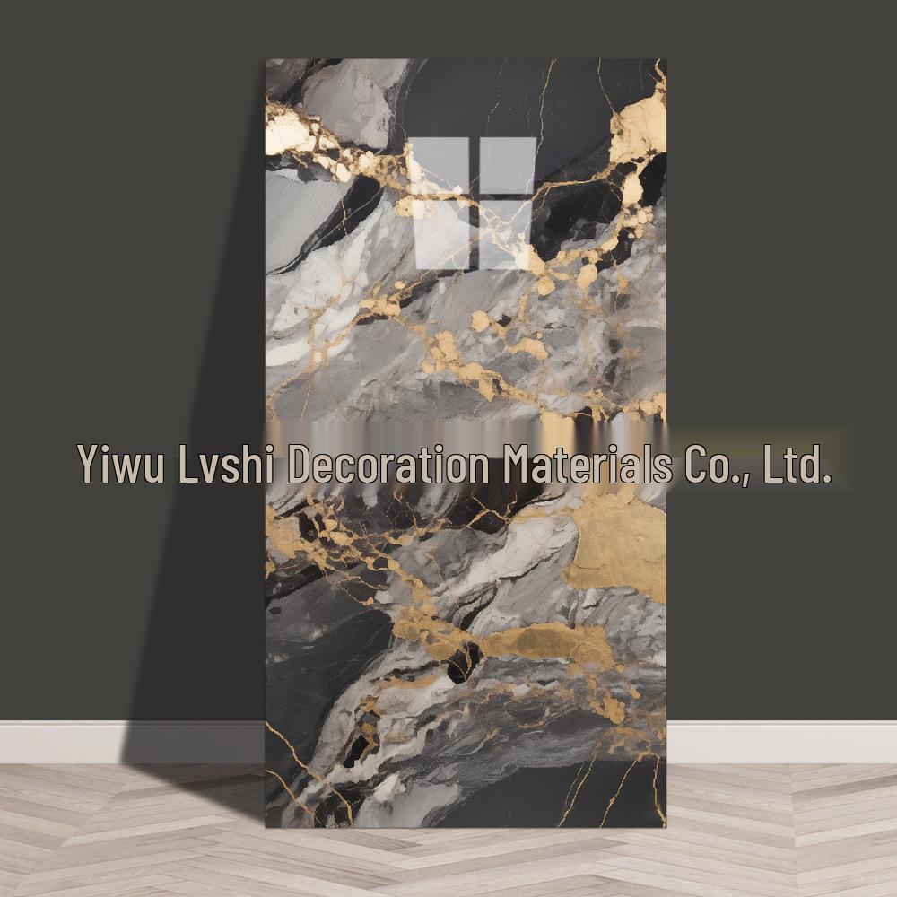 Waterproof Marble Imitation Tile Wall Sticker for Kitchen Renovation - Oil & Moisture Resistant, Self-Adhesive Decor.