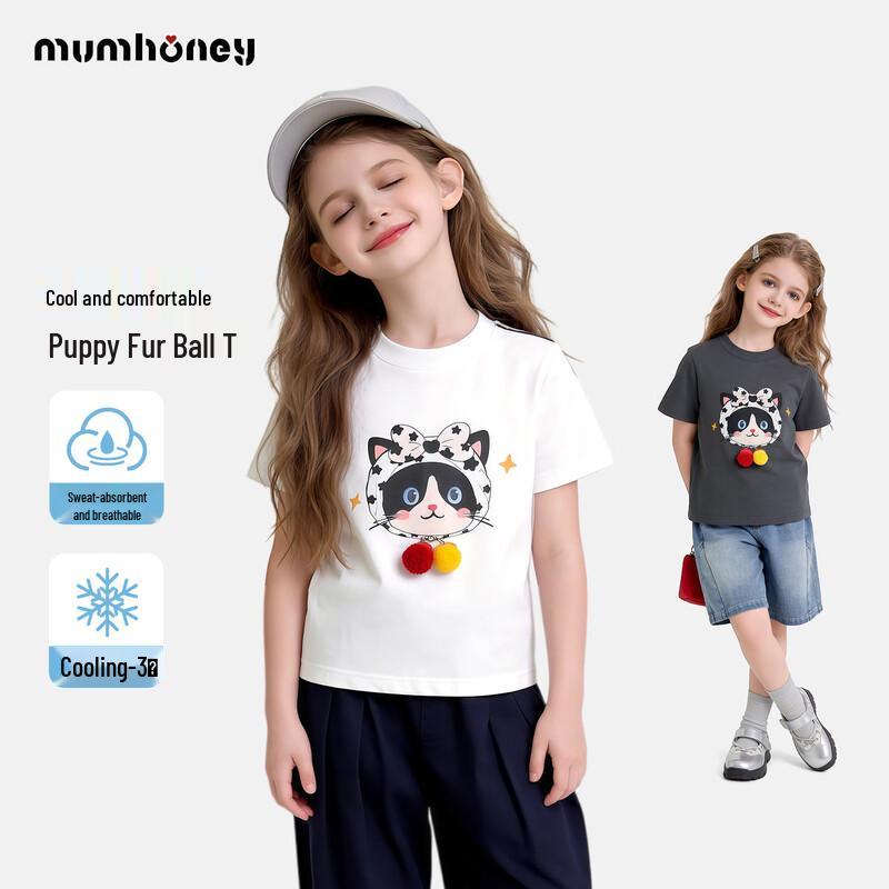 Heini Mumu Girls  Summer Cartoon Short Sleeve T-Shirt 120