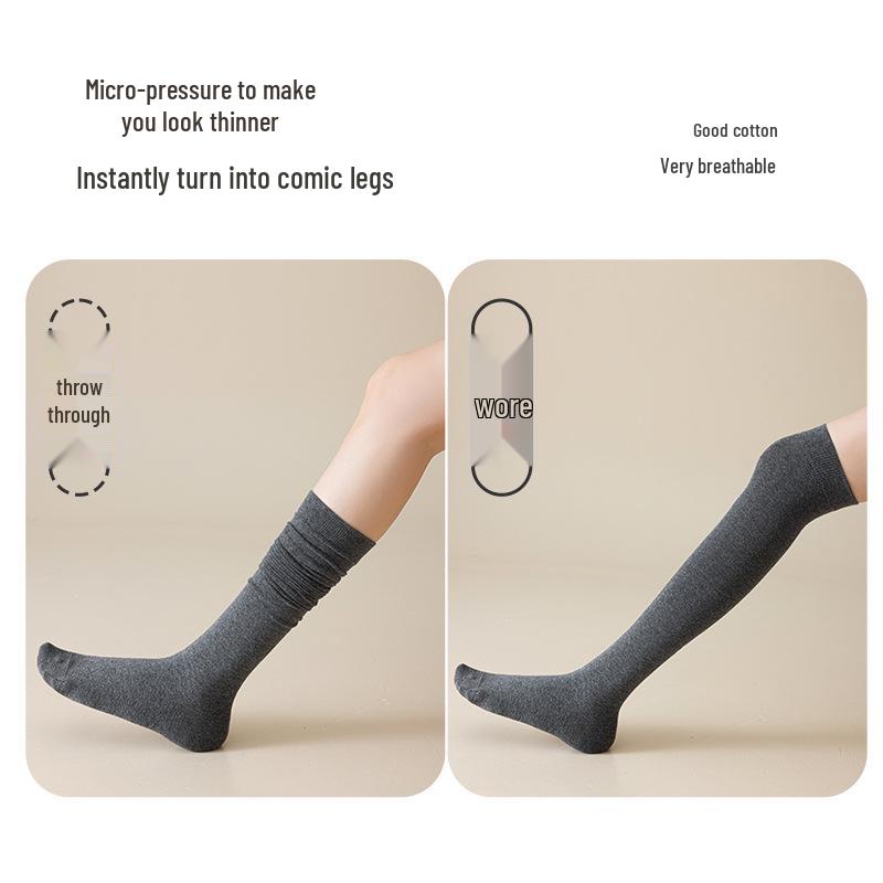 Women's Anti-Slip Over-the-Knee High Socks with Extended Warm Knee Pads for Autumn and Winter
