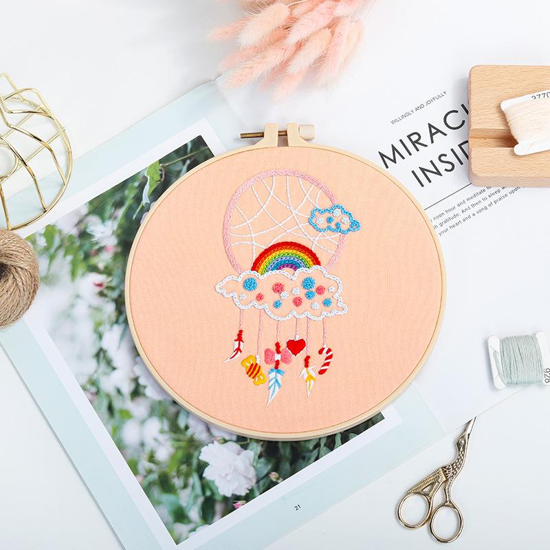DIY Handbestickung Materialtasche, Windspiel Stickset, Schöne Märchenfedern Europäischer Stil