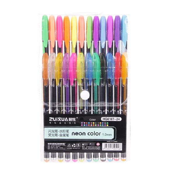 Rovtop 12/24/36/48 Colors Gel Pens Set Glitter Gel for Adult Kid Student Coloring Book Erasable Pen