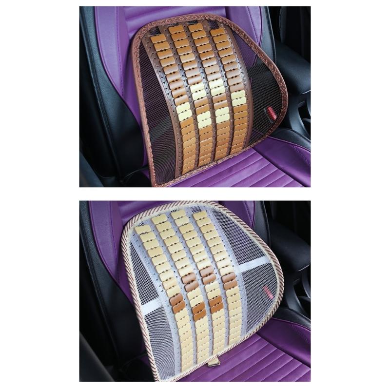 Breathable Bamboos Mesh Lumbar Backrest Cushion for Office Chairs and Vehicle Seat Prolonged Sitting Comfortable Driving