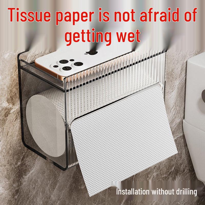 LIEI Wall-Mounted Waterproof Transparent Tissue Box