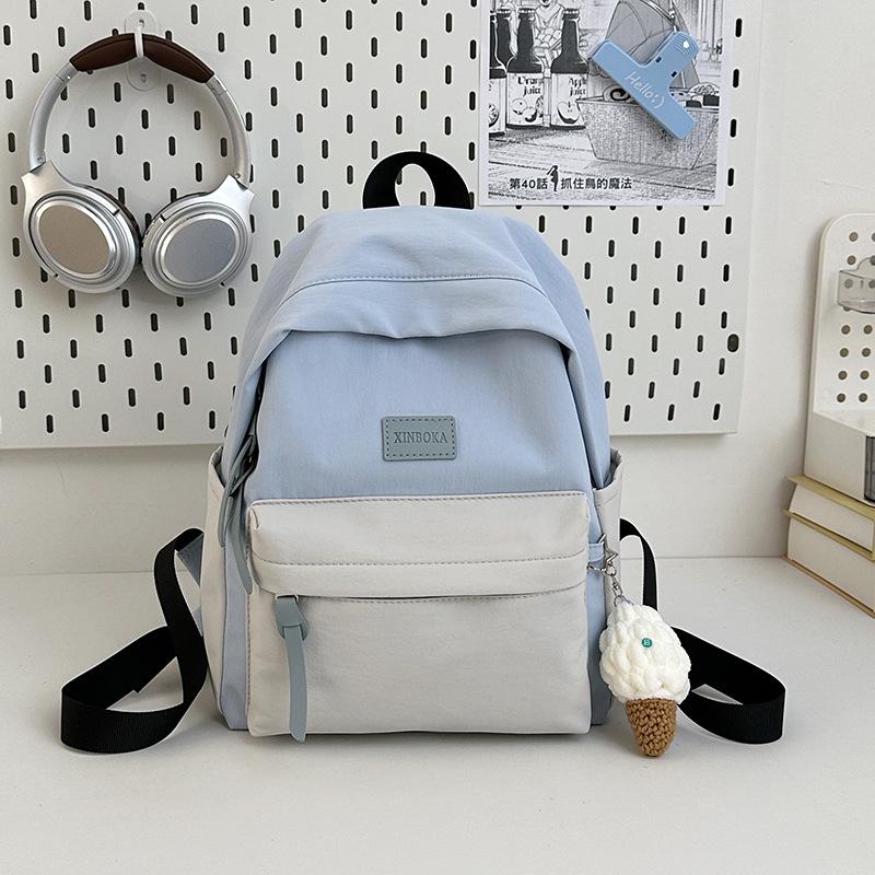 New High-value, Fresh, Sweet and Cute Contrasting Color Backpack, Casual and Lightweight Backpack for Junior High School Students