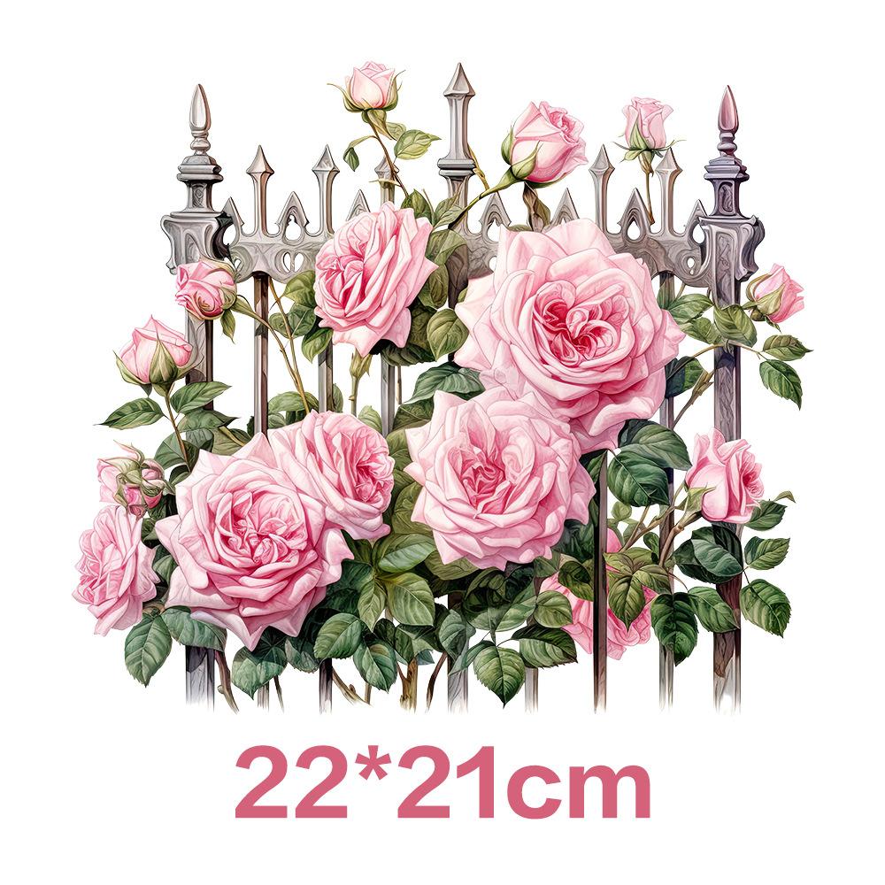 Flower Iron On Transfer Stickers Cute Design Ready To Press Heat Transfer Vinyl Decals Applique for T-Shirt Backpack Clothes