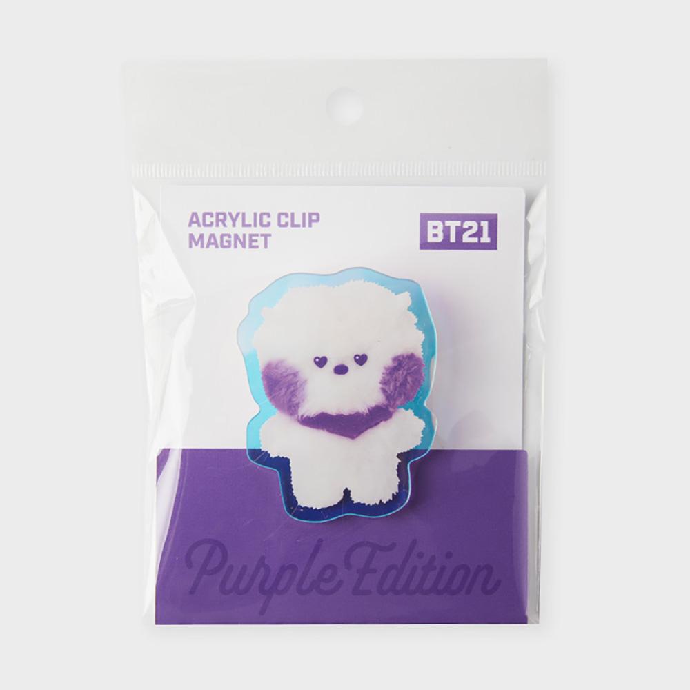 LINE FRIENDS BT21 RJ Purple of Wish Edition Minini Acrylic Clip Magnet