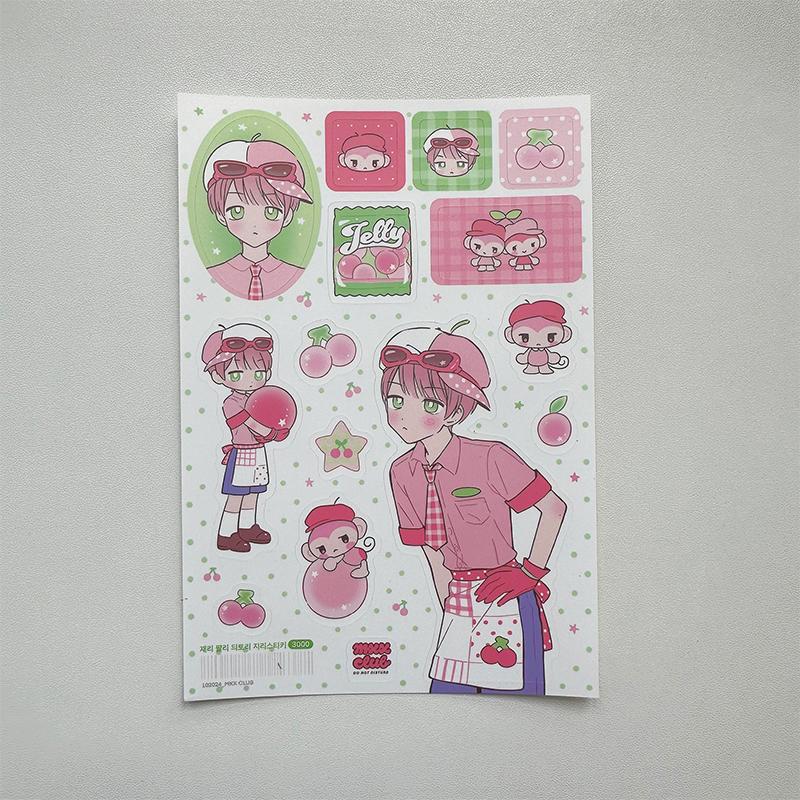 1/9pcs Korean Sweet Cool Girl Stickers Cute Cartoon Anime Girl Stickers Journal Diary Notebook Scrapbook Diy Decorative Stickers