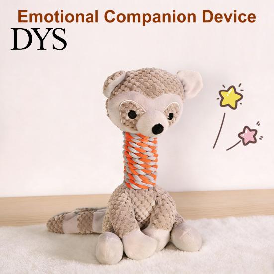 Interactive Tug of War Rope Stuffed Animal Dog Toy, Indestructible Giraffe Raccoon Squeaky Plush Toy Durable Companions with Rope, Soft Washable Chew