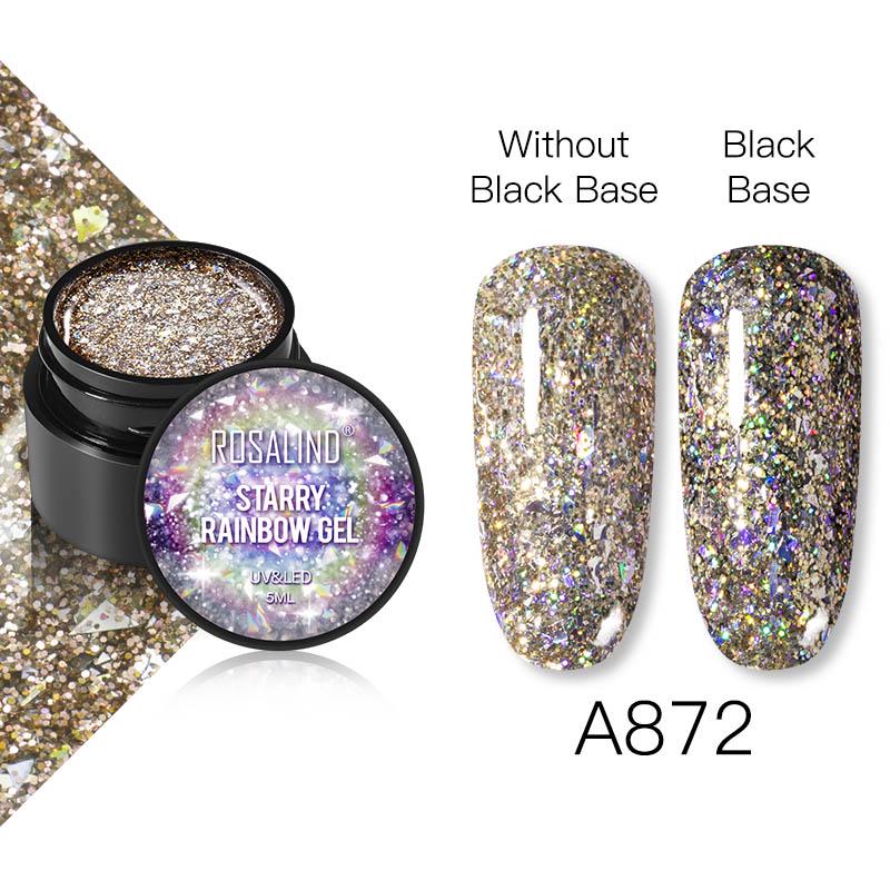 ROSALIND Nail Polish Gel Semi permanent Varnish UV Glitter Paint Shiny Gel Base Coat Tips Poly Kit For Nail Art Decorations