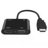 Адаптер 2 в 1 HDTV Адаптер HDMI к HDMI+VGA Кабель-адаптер Портативный HDMI-конвертер с аудиопортом 3,5 мм