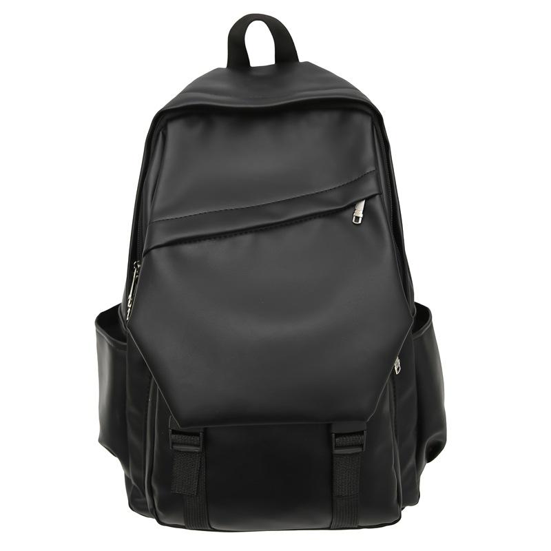 Men's Large Capacity PU Backpack Student Schoolbag Sports Computer Bag