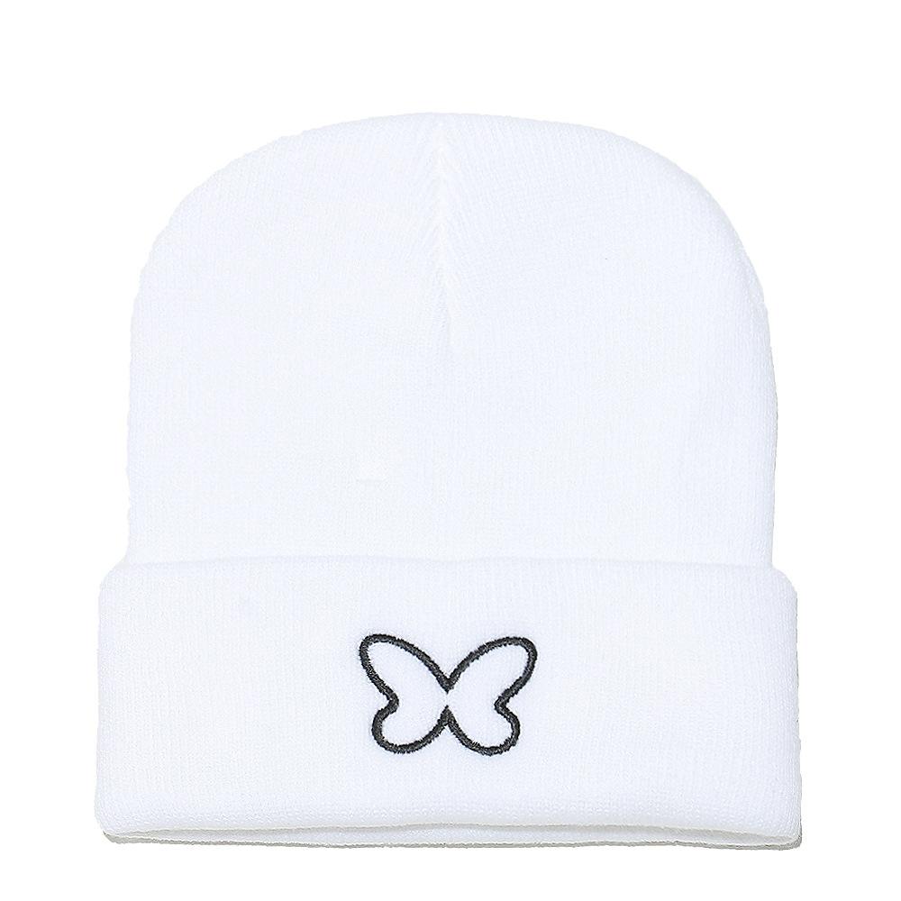 ins Japanese and Korean version wool hat women's autumn and winter new pullover hat student cute warm knitted hat butterfly cold hat