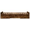 Bed Frame with Drawers Smoked Oak 100x200 Cm Particleboard