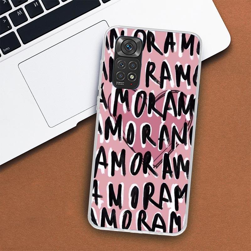 AMOR Toto je láska Pouzdro na telefon pro Xiaomi Redmi Note 13 12 12S 11 11S 10 10S 9 9S 11T 11E Pro Plus 8 8T 7 + Kryt Coque