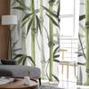 Bamboo Green White Chinese Style Plant Tulle Sheer Curtains for Living Room Bedroom Kitchen Decoration Voile Organza Curtains