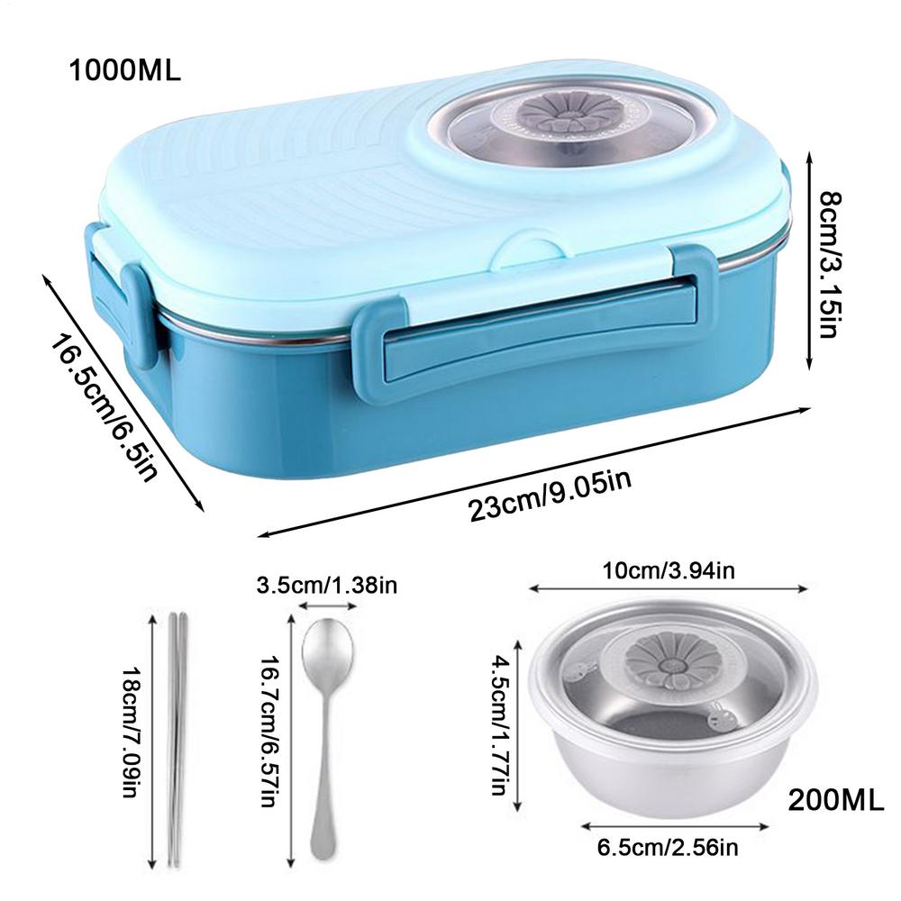 Stainless Steel Lunch Box For Kids 3-Compartment Food Container Picnic Food Containers For School Office Kids College Students