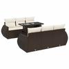 VidaXL Salon de jardin avec coussins 7 pcs marron résine tressée 3326584