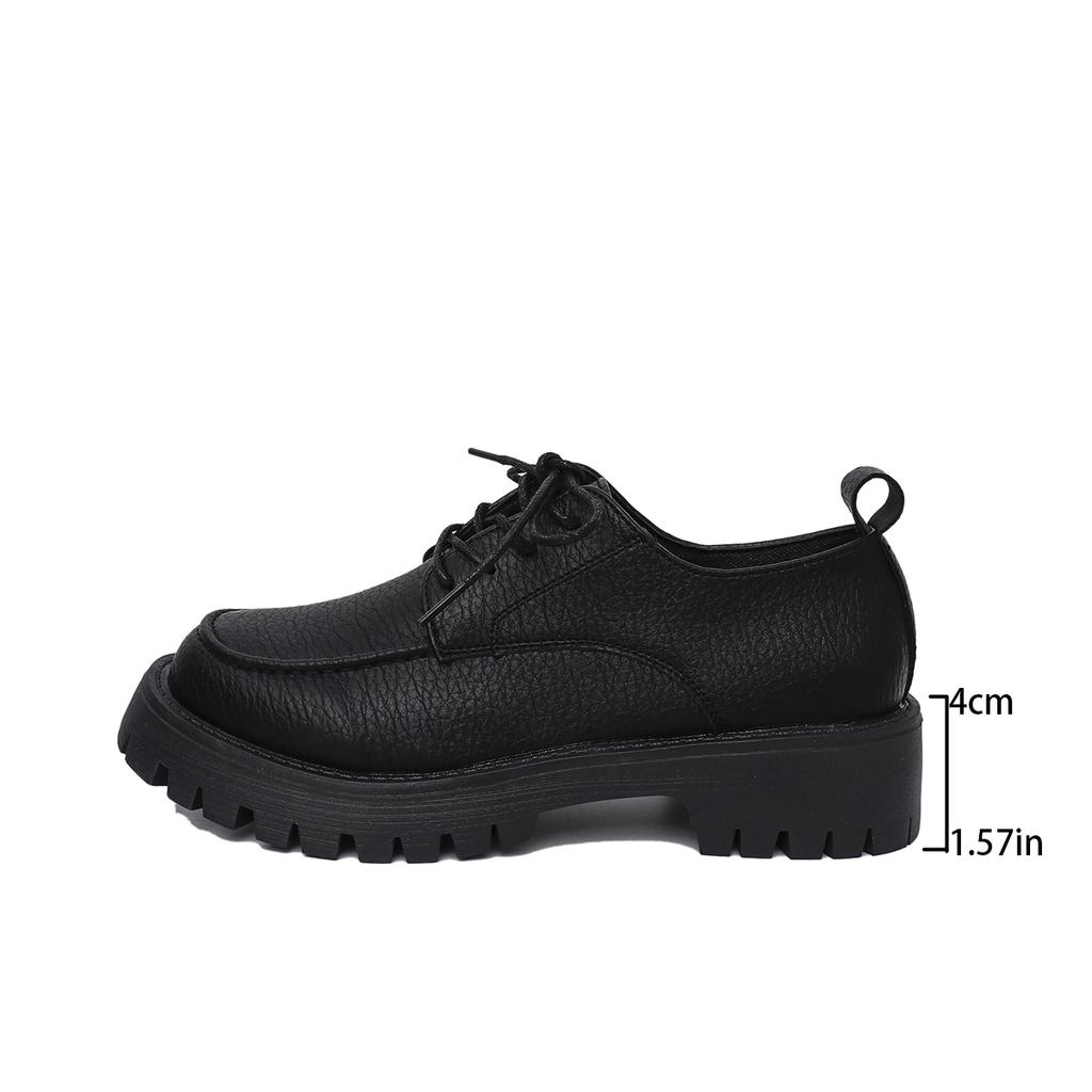 New Plus Size Women'S Thick-Soled Casual Shoes Round Head Spring And Autumn New Small Leather Shoes Fashion Versatile