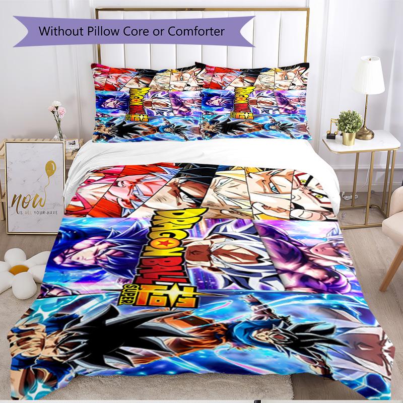 3pcs Duvet Cover Set (1*Duvet Cover + 2*Pillowcase, Without Core), DRAGON BALL Print Soft All‑Season Bedding Set, Home Bedroom Decor Gift