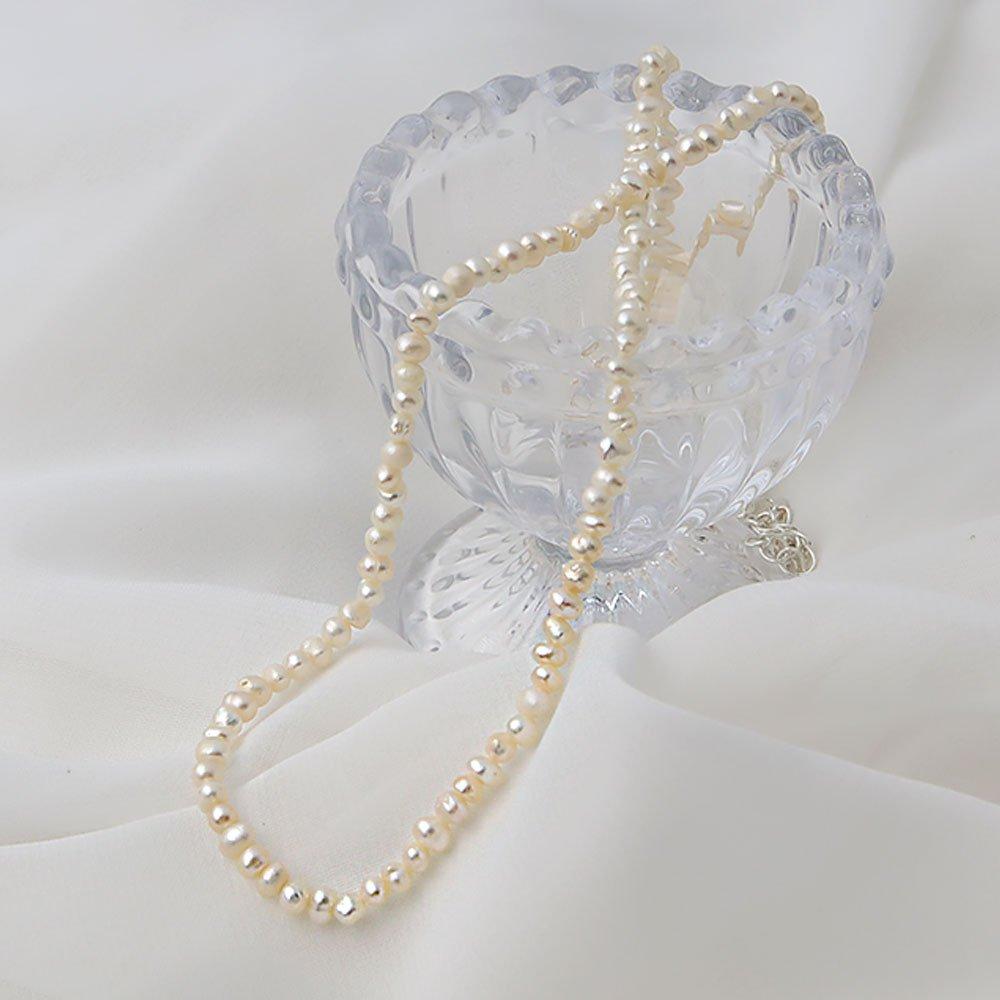 92.5 Silver Rice Pearl Necklace