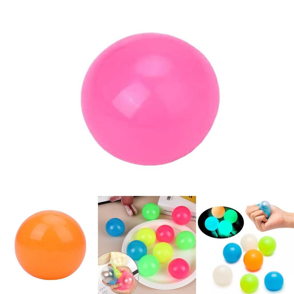 Vibrant 6cm Glow In The Dark Ceiling Bouncing Ball Stress Relief Toy For Everyone